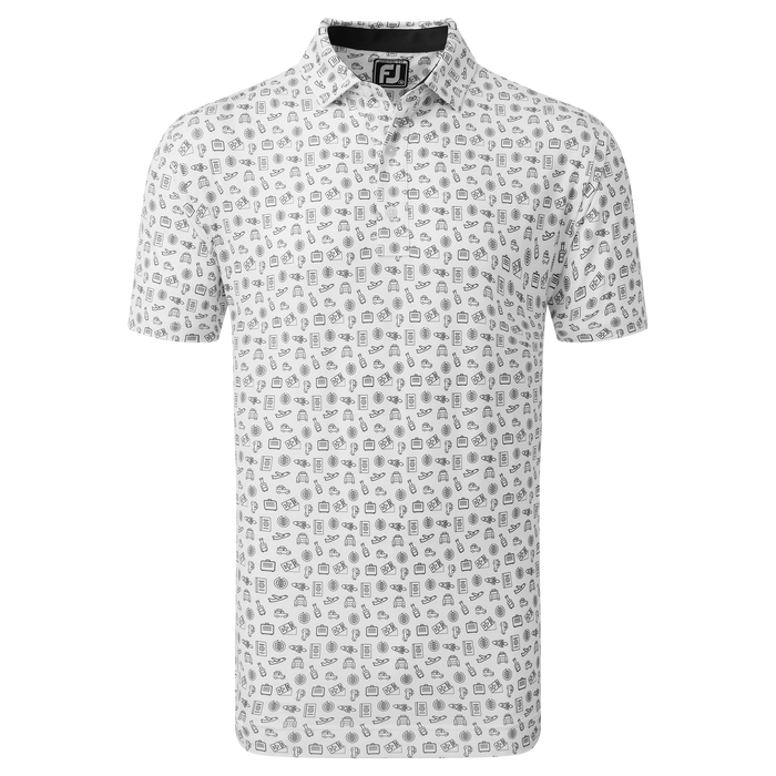 FootJoy Travel Print Lisle Men's Golf Polo Shirt 80046 3 FootJoy Travel Print Lisle Men's Golf Polo Shirt 80046