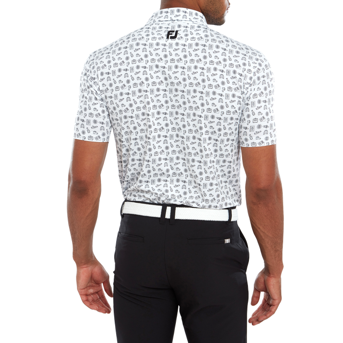 FootJoy Travel Print Lisle Men's Golf Polo Shirt 80046 5 FootJoy Travel Print Lisle Men's Golf Polo Shirt 80046 - Image 3