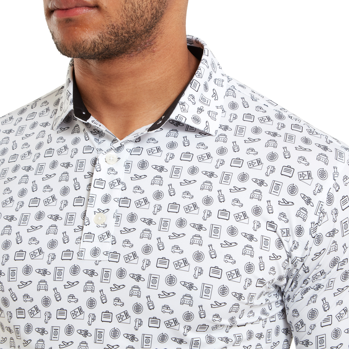 FootJoy Travel Print Lisle Men's Golf Polo Shirt 80046 7 FootJoy Travel Print Lisle Men's Golf Polo Shirt 80046 - Image 5