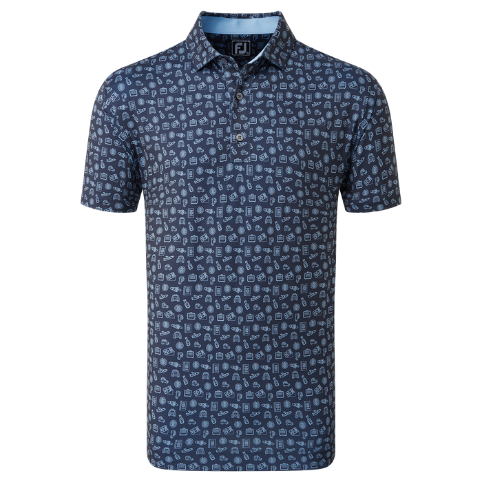FootJoy Travel Print Lisle Men's Golf Polo Shirt 80047 3 FootJoy Travel Print Lisle Men's Golf Polo Shirt 80047