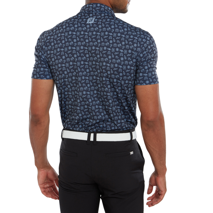 FootJoy Travel Print Lisle Men's Golf Polo Shirt 80047 5 FootJoy Travel Print Lisle Men's Golf Polo Shirt 80047 - Image 3