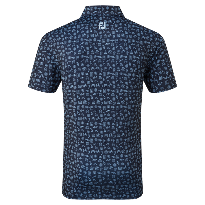 FootJoy Travel Print Lisle Men's Golf Polo Shirt 80047 6 FootJoy Travel Print Lisle Men's Golf Polo Shirt 80047 - Image 4