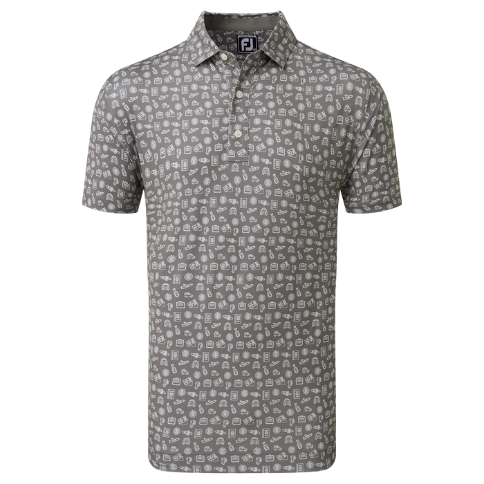 FootJoy Travel Print Lisle Men's Golf Polo Shirt 80049 3 FootJoy Travel Print Lisle Men's Golf Polo Shirt 80049