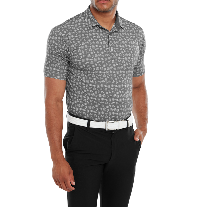 FootJoy Travel Print Lisle Men's Golf Polo Shirt 80049 4 FootJoy Travel Print Lisle Men's Golf Polo Shirt 80049 - Image 2