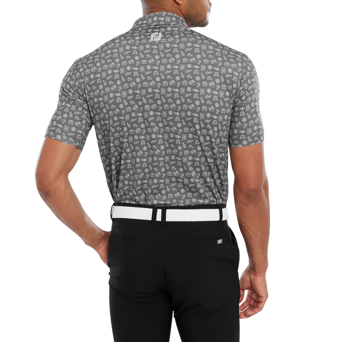 FootJoy Travel Print Lisle Men's Golf Polo Shirt 80049 5 FootJoy Travel Print Lisle Men's Golf Polo Shirt 80049 - Image 3