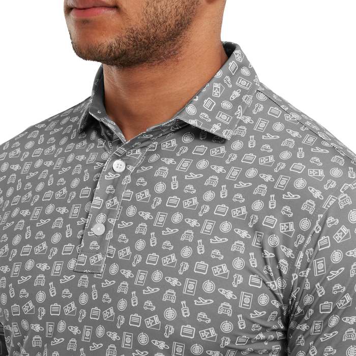 FootJoy Travel Print Lisle Men's Golf Polo Shirt 80049 7 FootJoy Travel Print Lisle Men's Golf Polo Shirt 80049 - Image 5