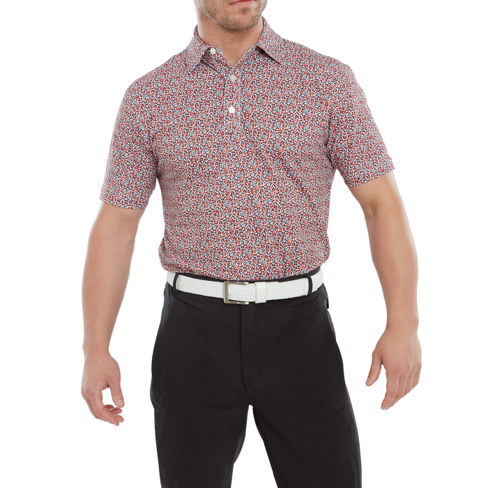 FootJoy Confetti Print Men's Golf Pique Shirt 80089 5 FootJoy Confetti Print Men's Golf Pique Shirt 80089 - Image 3