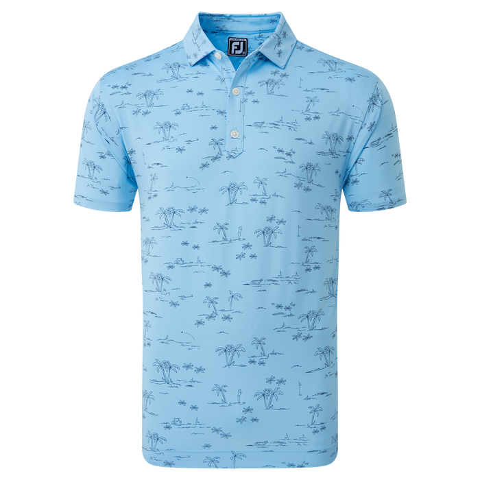 FootJoy Tropic Print Lisle Men's Golf Polo Shirt 80092 3 FootJoy Tropic Print Lisle Men's Golf Polo Shirt 80092