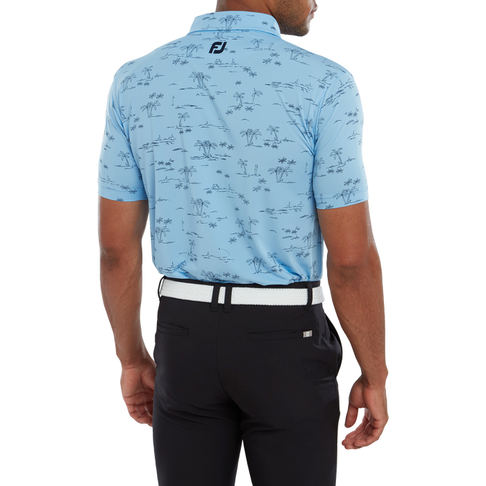 FootJoy Tropic Print Lisle Men's Golf Polo Shirt 80092 5 FootJoy Tropic Print Lisle Men's Golf Polo Shirt 80092 - Image 3
