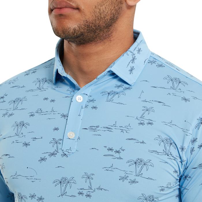 FootJoy Tropic Print Lisle Men's Golf Polo Shirt 80092 7 FootJoy Tropic Print Lisle Men's Golf Polo Shirt 80092 - Image 5