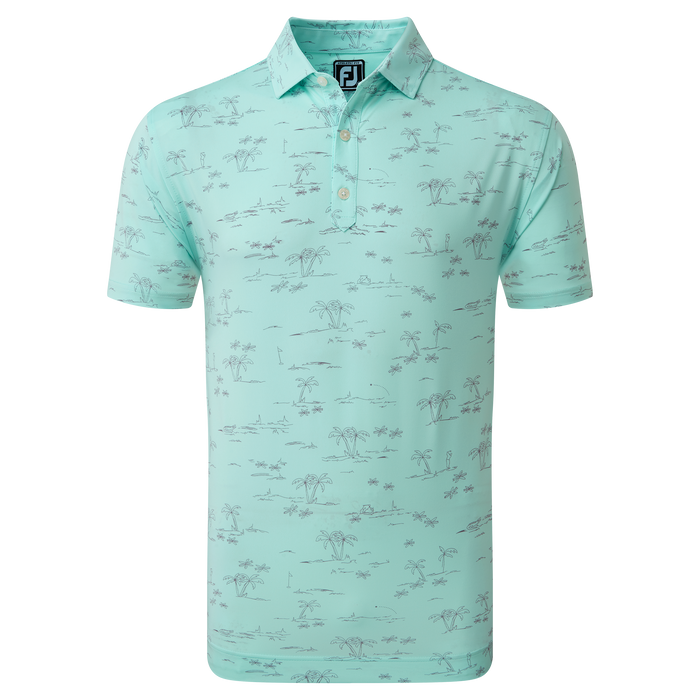 FootJoy Tropic Print Lisle Men's Golf Polo Shirt 80095 3 FootJoy Tropic Print Lisle Men's Golf Polo Shirt 80095
