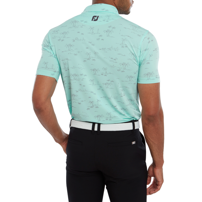 FootJoy Tropic Print Lisle Men's Golf Polo Shirt 80095 5 FootJoy Tropic Print Lisle Men's Golf Polo Shirt 80095 - Image 3