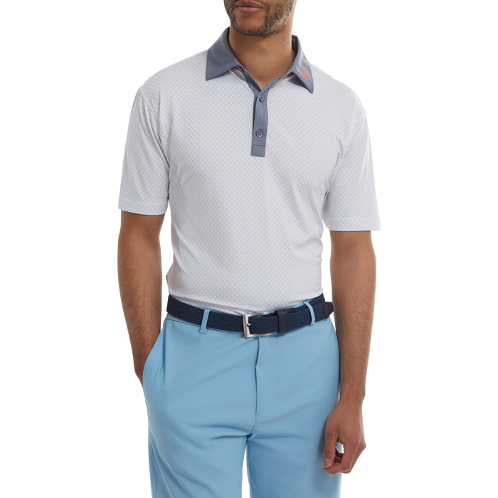FootJoy Diamond Dot Print Lisle Golf Shirt 88365 4 FootJoy Diamond Dot Print Lisle Golf Shirt 88365 - Image 2