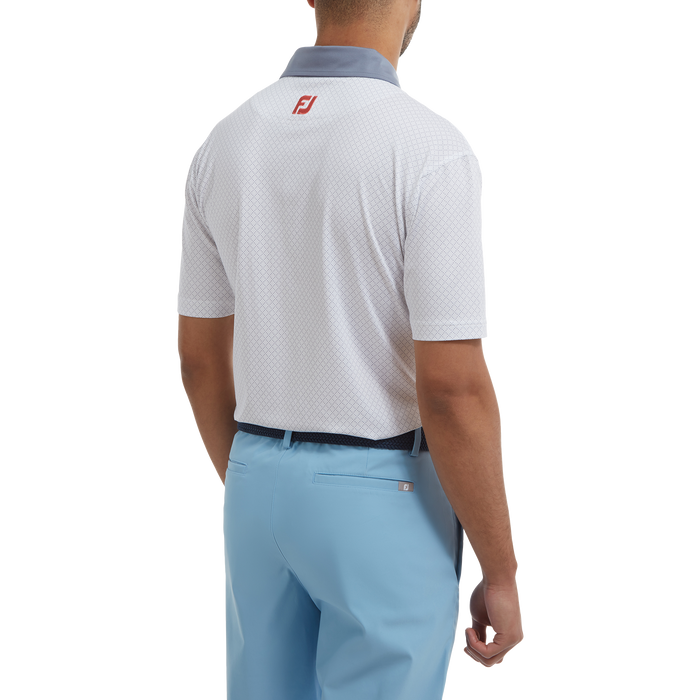 FootJoy Diamond Dot Print Lisle Golf Shirt 88365 5 FootJoy Diamond Dot Print Lisle Golf Shirt 88365 - Image 3