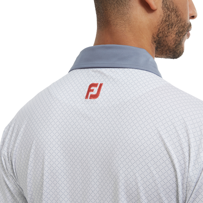 FootJoy Diamond Dot Print Lisle Golf Shirt 88365 7 FootJoy Diamond Dot Print Lisle Golf Shirt 88365 - Image 5