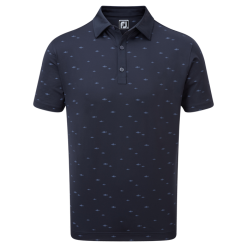 FootJoy School Of Fish Print Lisle Golf Shirt 88386