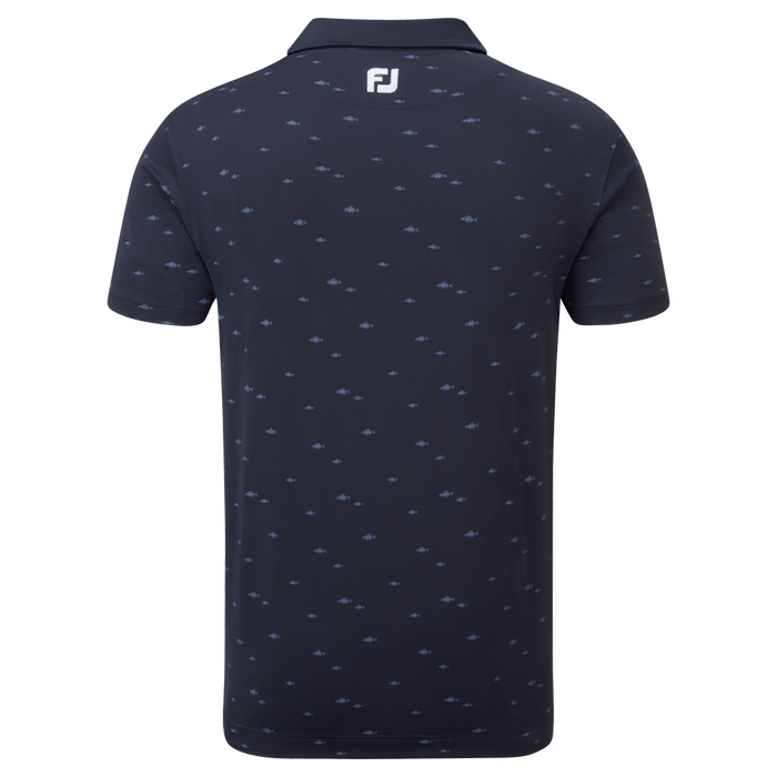 FootJoy School Of Fish Print Lisle Golf Shirt 88386 4 FootJoy School Of Fish Print Lisle Golf Shirt 88386 - Image 2