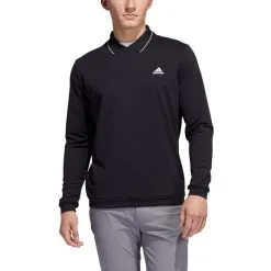 Adidas Thermal Primegreen Long Sleeve Polo -Cheap Clothing Store GU2669 APP on model front white 700x700